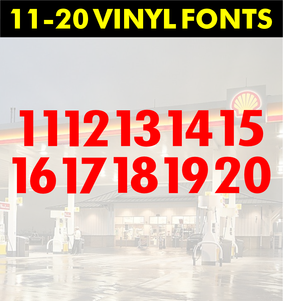 Shell Valance Numbers Decals - 5.5"(H)