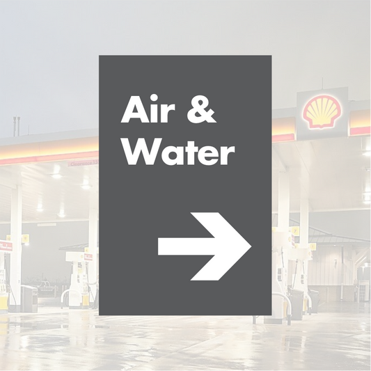 Shell Directional Signs - Gray w/ White