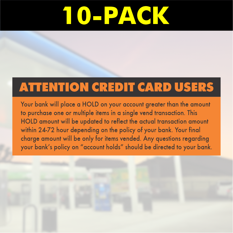 Bank Hold - Credit Card Users (10-Pack)