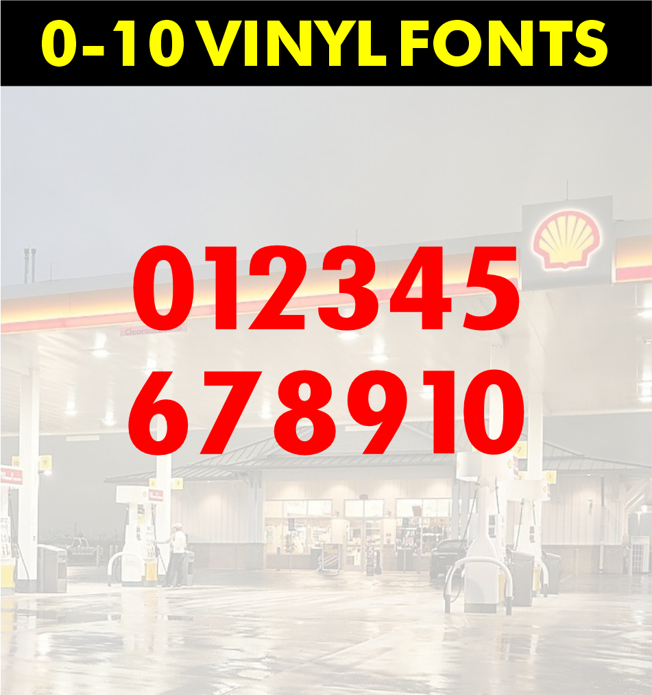 Shell Valance Numbers Decals - 5.5"(H)