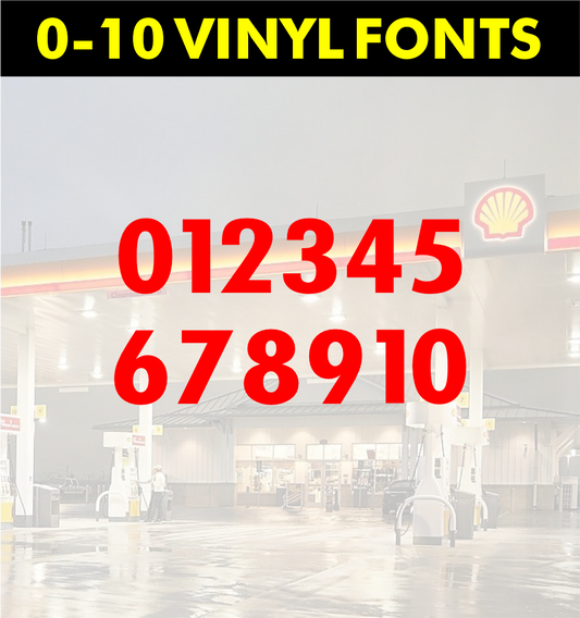 Shell Valance Numbers Decals - 5.5"(H)