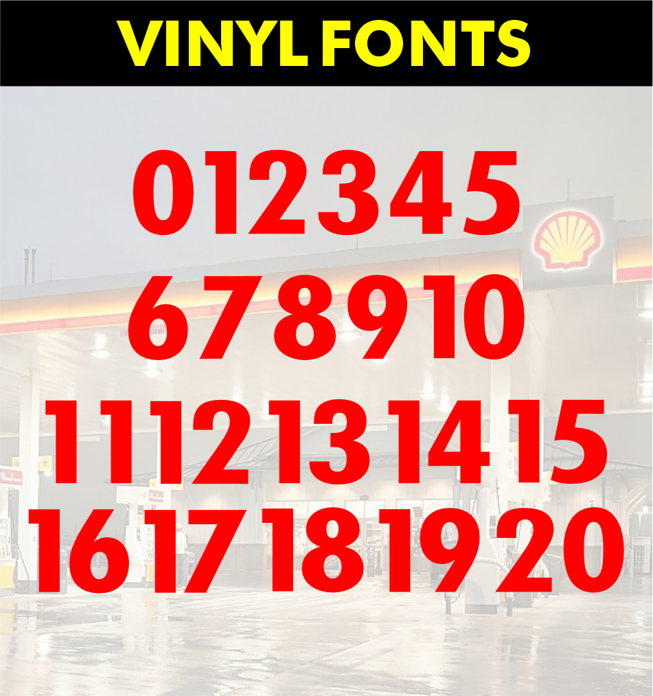 Shell Valance Numbers Decals - 5.5"(H)