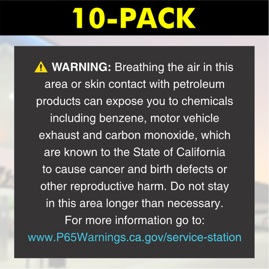 CA Prop 65 - English (10-Pack) | Black