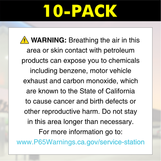 CA Prop 65 - English (10-Pack) | White