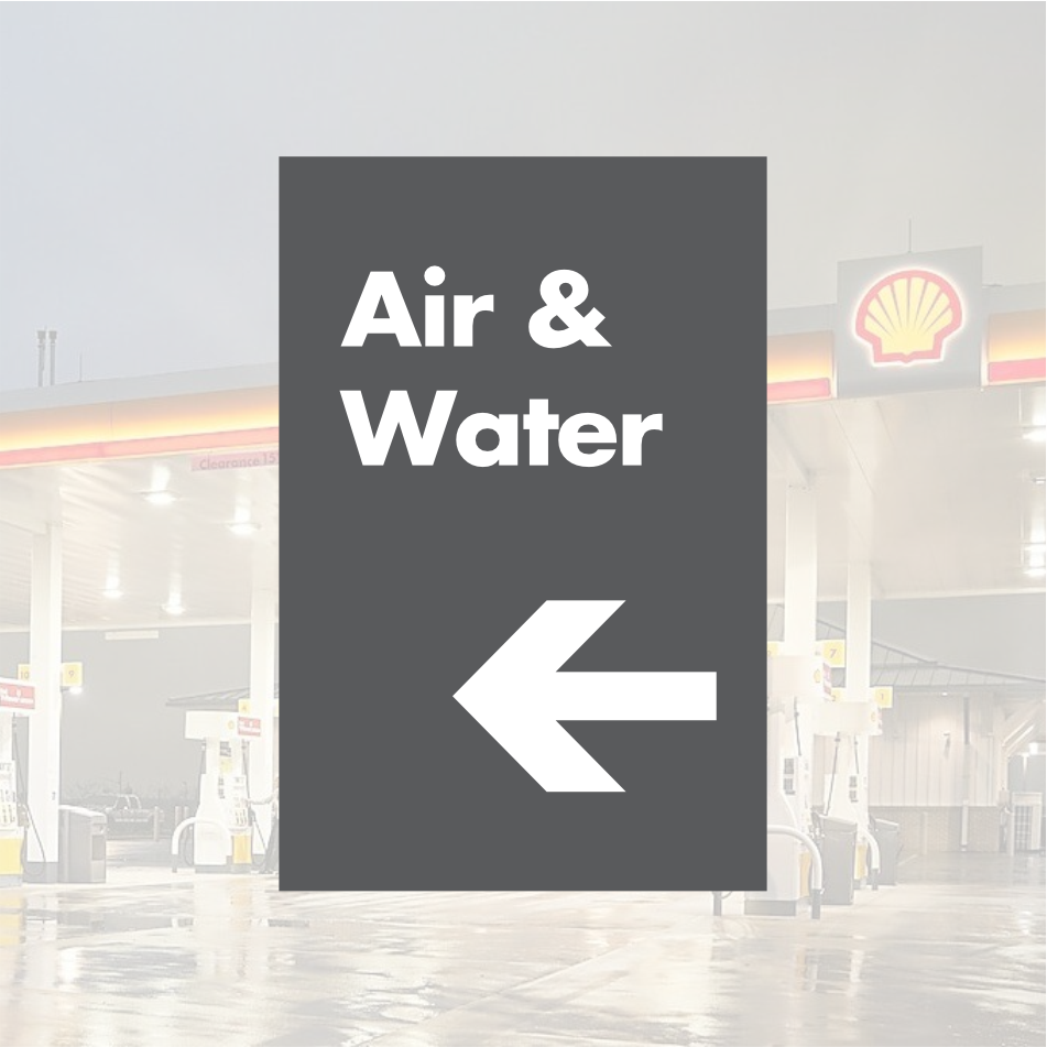Shell Directional Signs - Gray w/ White