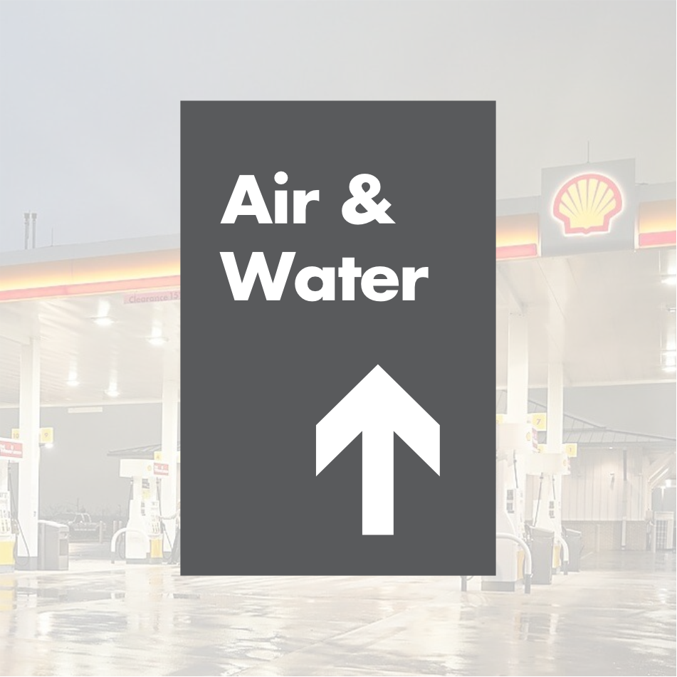 Shell Directional Signs - Gray w/ White