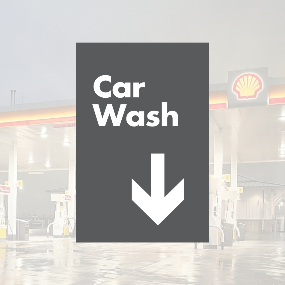 Shell Directional Signs - Gray w/ White