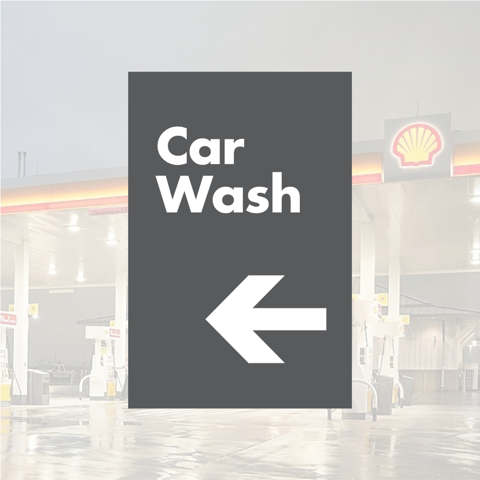 Shell Directional Signs - Gray w/ White