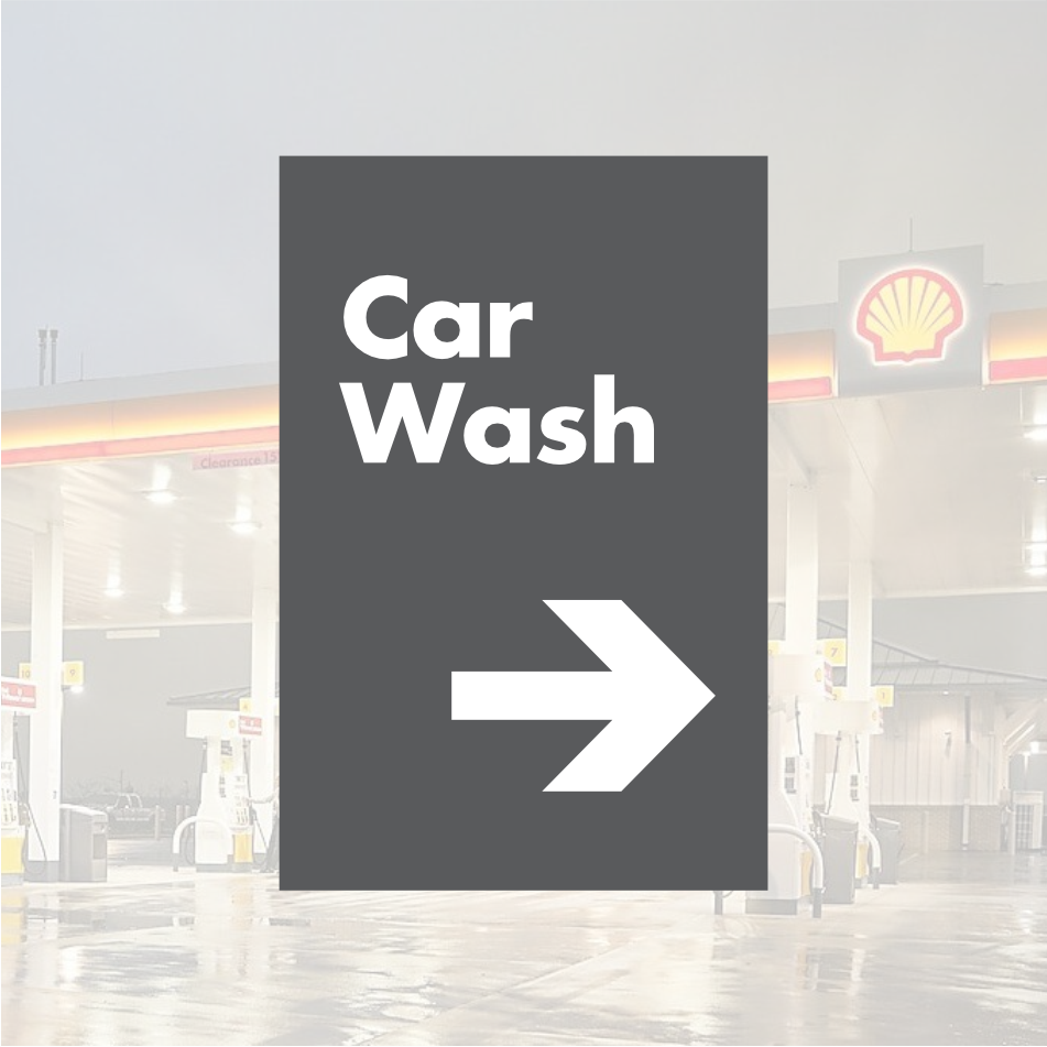Shell Directional Signs - Gray w/ White