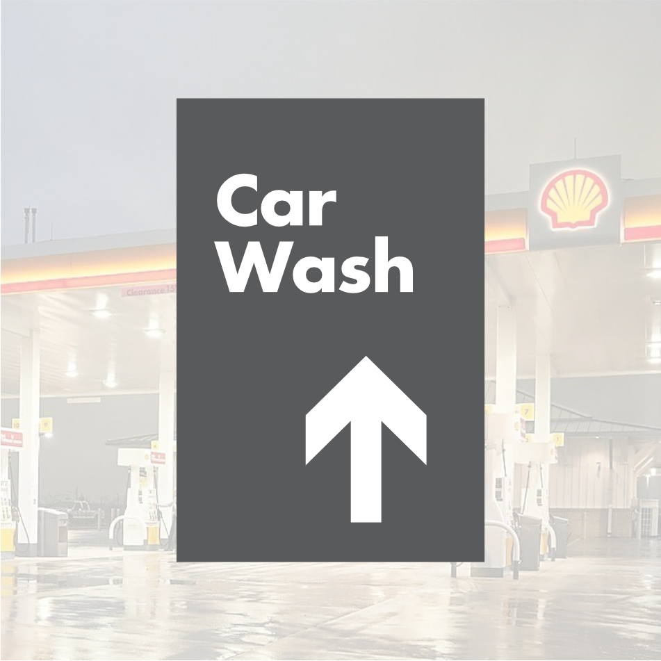 Shell Directional Signs - Gray w/ White