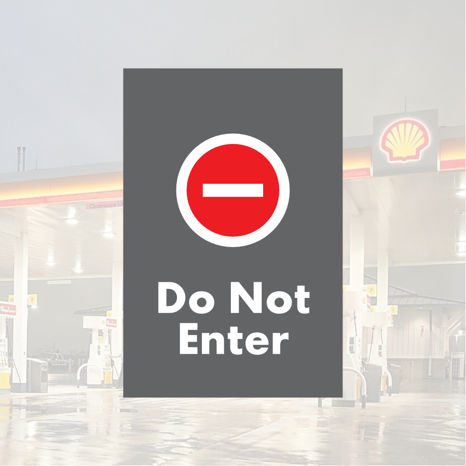 Shell Directional Signs - Gray w/ White