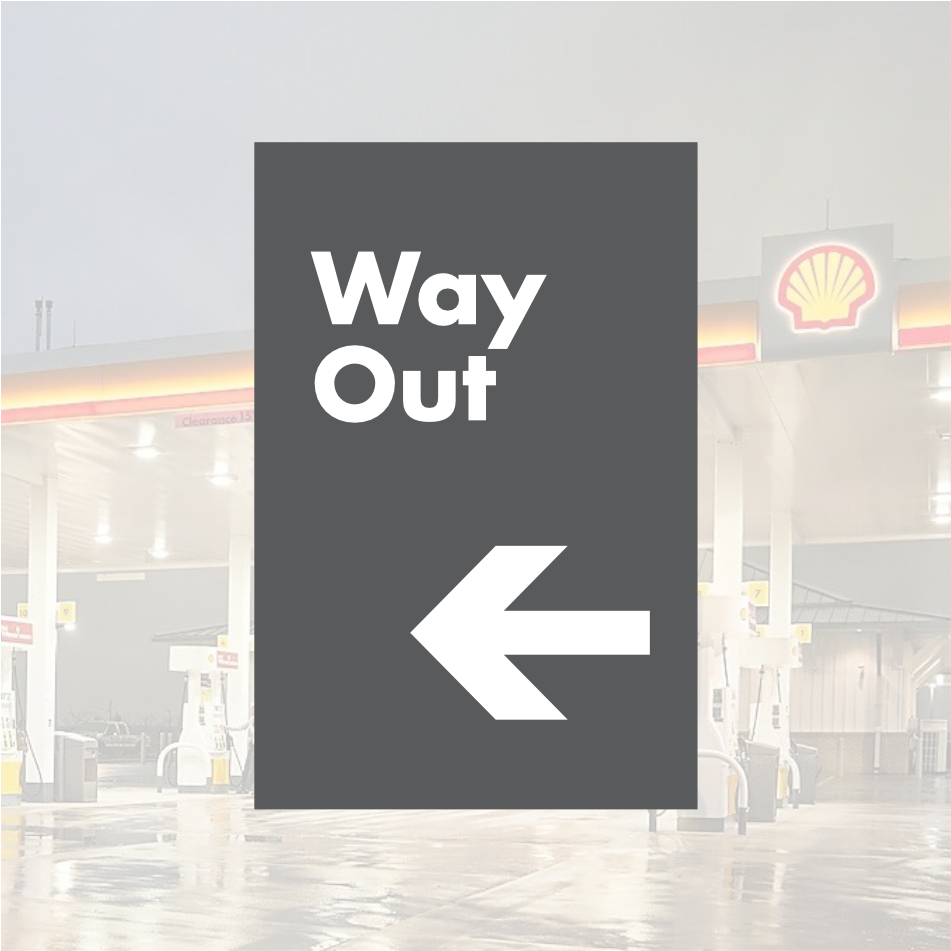 Shell Directional Signs - Gray w/ White