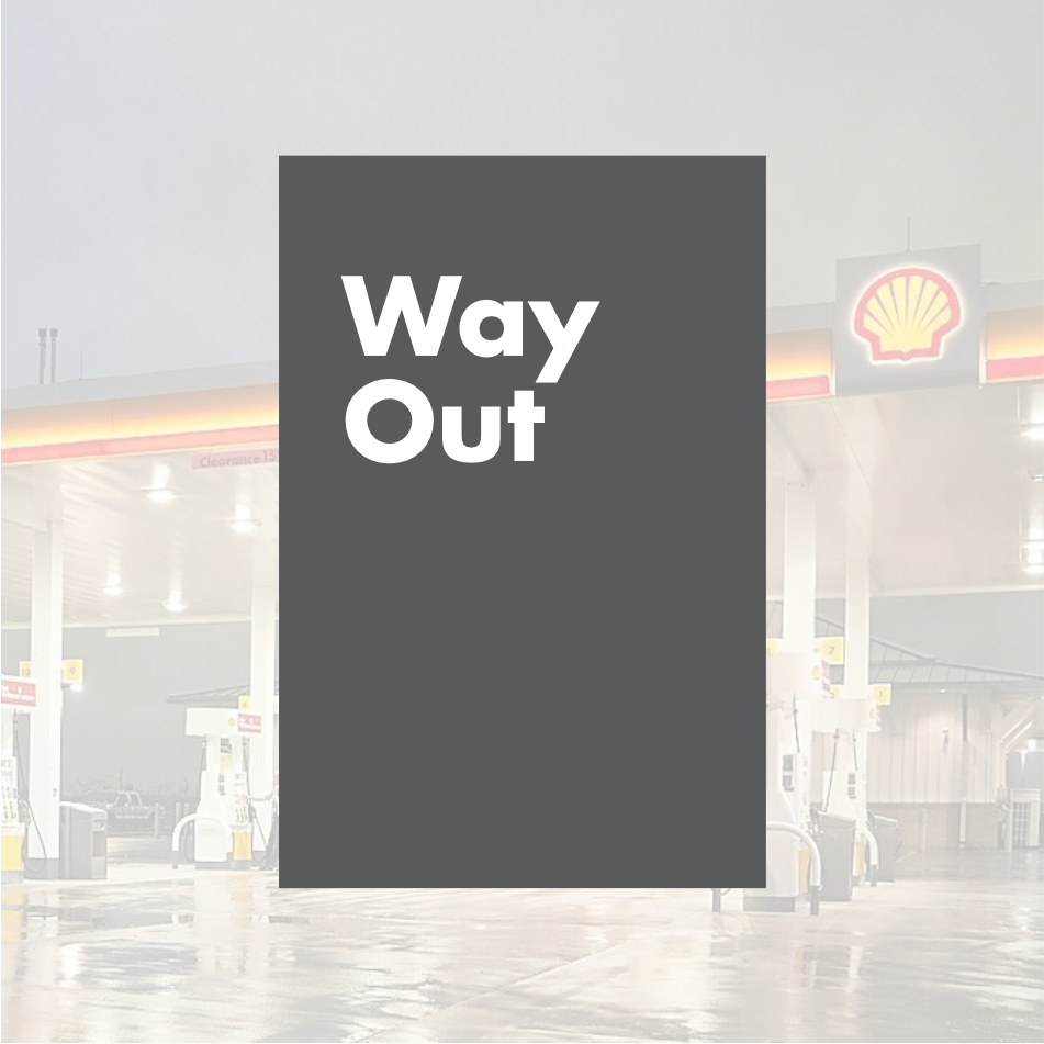 Shell Directional Signs - Gray w/ White