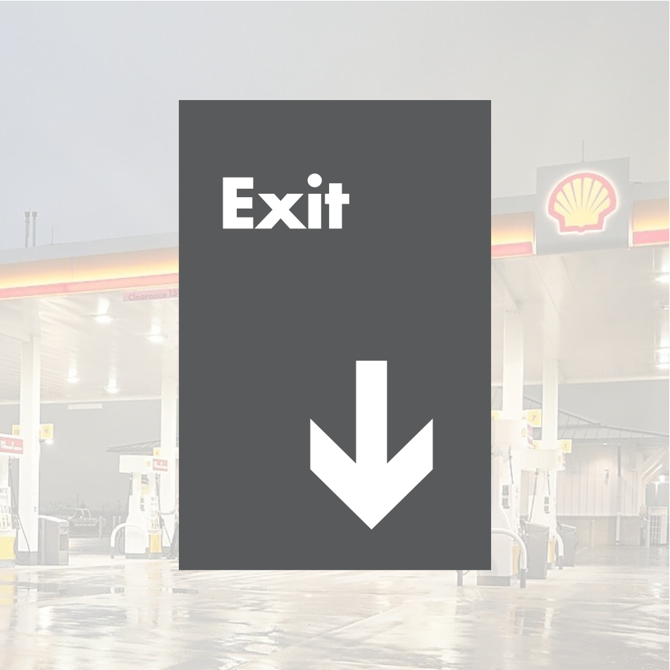 Shell Directional Signs - Gray w/ White