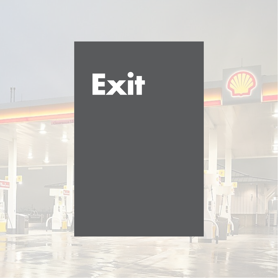 Shell Directional Signs - Gray w/ White